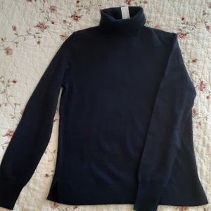 J Crew Cashmere Navy Blue Turtleneck Sweater